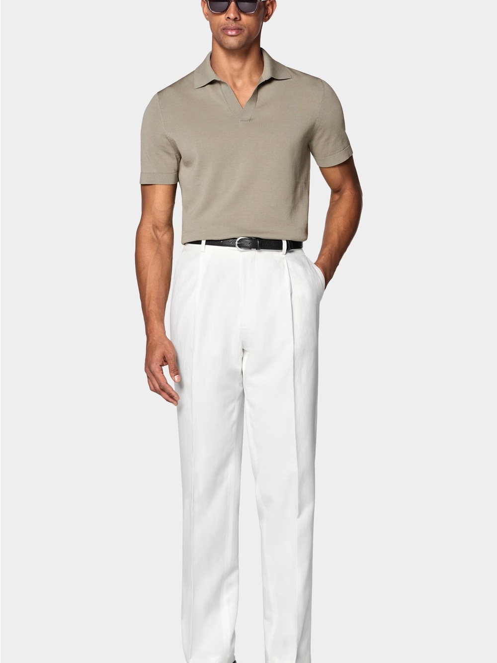 Suitsupply Men's Polo Knit Shirt in Grey - Picture 2 of 5